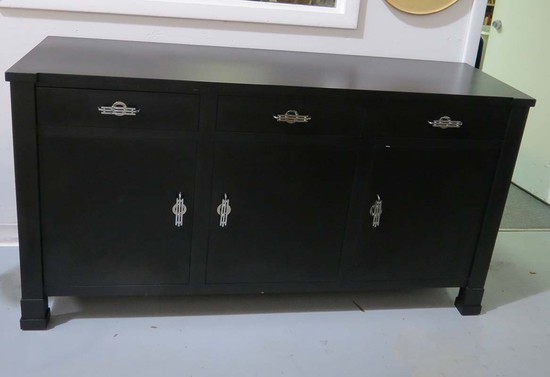 Mid-century Modern Baker Geometric Mat Black Sideboard